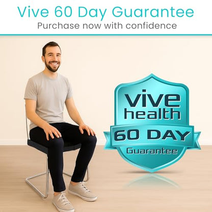 Vive Orthopedic Seat Cushion - Folding Wheelchair Cushion - for Stadium, Car, Office Chair Seat - Portable Coccyx Pad for Comfort Support Pillow for Sciatica, Lower Back, Tailbone Pain Relief
