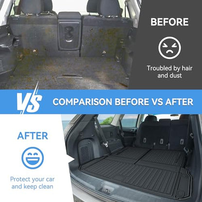 Cargo Mat & Backerst Mat Compatible with 2013-2020 Nissan Pathfinder/2013 Infiniti JX35/2014-2020 Infiniti QX60 - Cargo Liner Trunk Mat All Weather TPE Pathfinder 2020 Accessories - style: 10) for Nissan Pathfinder 2013-2020 Cargo Liner & Seat Back Mat