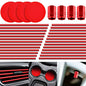 Frienda 28 Pcs Car Interior Accessories Including 20 Pcs Car Air Conditioner Decoration Strip 4 Non Slip Silicone Car Cup Coaster 4 Car Tire Valve Stem Caps for Most Cars SUVs Trucks(Red)
