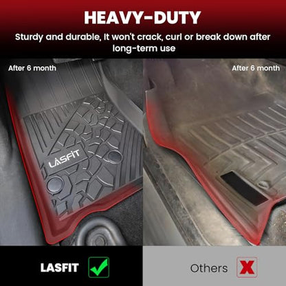 LASFIT Floor Mats for Jeep Wrangler JK 2014-2018 Unlimited 4-Door (NOT for JL or 2-Door) All Weather TPE Custom Fit Car Mats Floor Liners 1st & 2nd Row, Black - style: Wrangler JK 2014-2018 Floor Mats