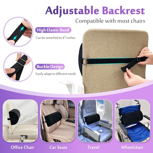 AOSSA BBL Pillow Back Support, Brazilian Butt Lift After Surgery, BBL Chair Lumbar Pillow for Sitting, Driving, Toilet Seat Cushion, BBL Essentials for Women Recovery (Back Support Only) Black