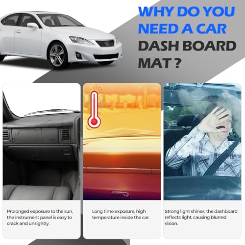 Dashboard Cover Dash Cover Mat Compatible with Lexus IS250 IS350 2013 2012 2011 2010 2009 2008 2007 2006, Black Dash Board Cover Interior Protector Mat Auto Accessories