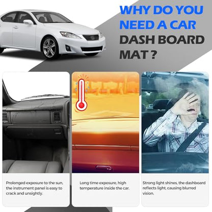 Dashboard Cover Dash Cover Mat Compatible with Lexus IS250 IS350 2013 2012 2011 2010 2009 2008 2007 2006, Black Dash Board Cover Interior Protector Mat Auto Accessories