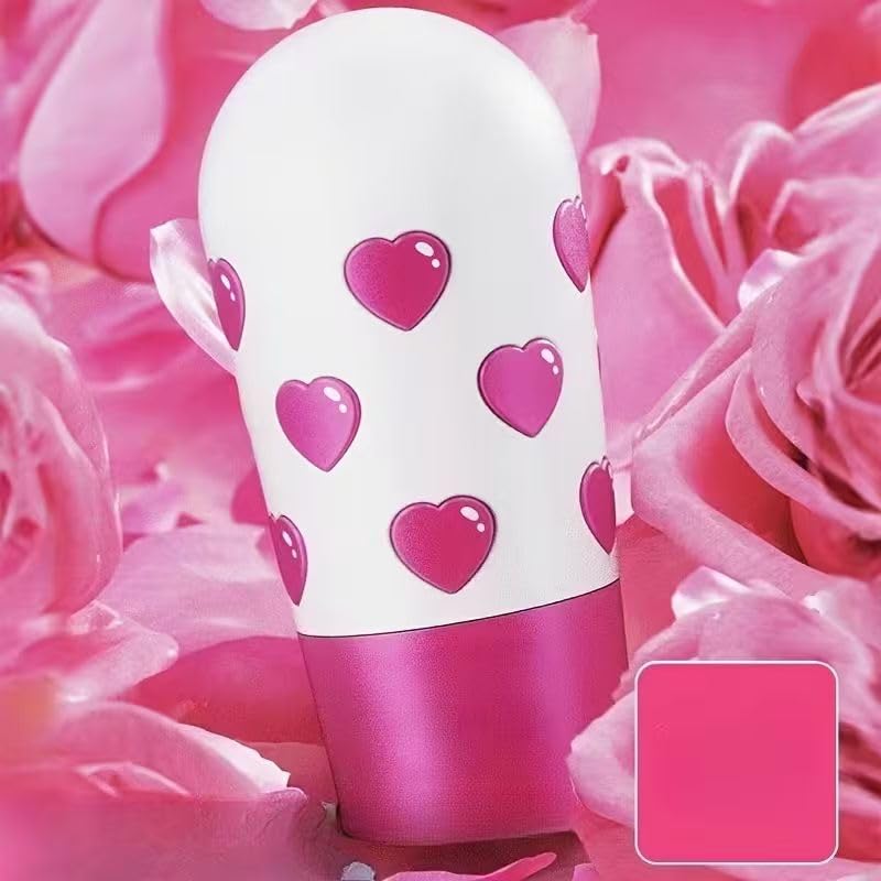 Hearts & Passion Universal Car Gear Shift Knob, White and Pink Metallic with Heart Pattern, M8 M10 M12 Adapters, Manual Transmission Lever