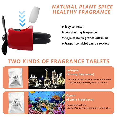 2Pcs Car Air Fresheners Cute Cartoon Mouse Pilot Men Women Car Perfume Rotating Propeller Automotive Air Outlet Fan Creative Diffuser Car Decoration (M.ickey+M.innie) - color: M.ickey+M.innie