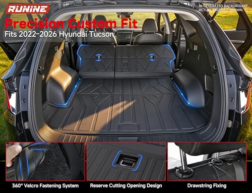 Floor Mats for Hyundai Tucson 2022-2025 2026(Excluding Hybrid & PHEV), All Weather Protection Custom Floor Mats Trunk Cargo and Car Windshield Cover Set for Car Accessories,Car Floor Liners Set - size: Hyundai Tucson 2022-2026