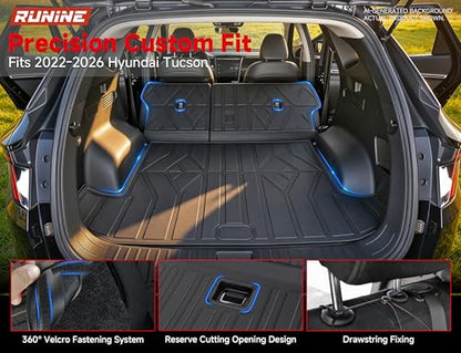 Floor Mats for Hyundai Tucson 2022-2025 2026(Excluding Hybrid & PHEV), All Weather Protection Custom Floor Mats Trunk Cargo and Car Windshield Cover Set for Car Accessories,Car Floor Liners Set - size: Hyundai Tucson 2022-2026