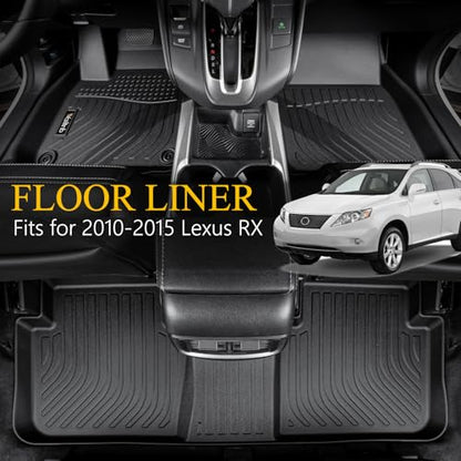 Wailtnb-Car Floor Mats for Lexus RX | RX 350 | RX450h 2010-2015 All Weather Floor Mats Cargo Liner Car Mat for RX TPE Waterproof Trunk Liners Fits RX Full Set Accessories Black 2015 - style: 10|For RX|2010-2015|Set