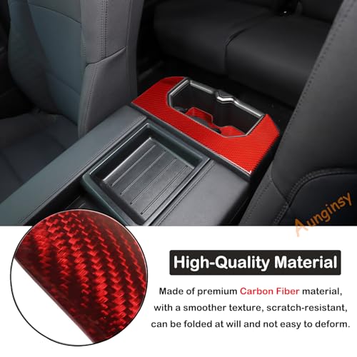 Aunginsy Car Rear Seat Central Armrest Cup Holder Cup Panel Trim Sticker Compatible with Toyota Tundra/Sequoia 2022-2024 Car Back Center Console Cup Holder Decorative Frame Protect Cover Accessories - size: Rear Cup Holder Panel Trim