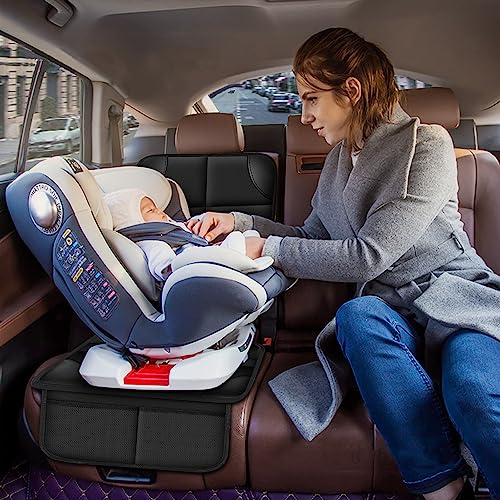 Car Seat Protector for Child Car Seat, Durable 600D Fabric Waterproof Car Seat Cover with Thick Pad Non-Slip Backing，No Imprints (Black 1pc) - color: Black 1pc