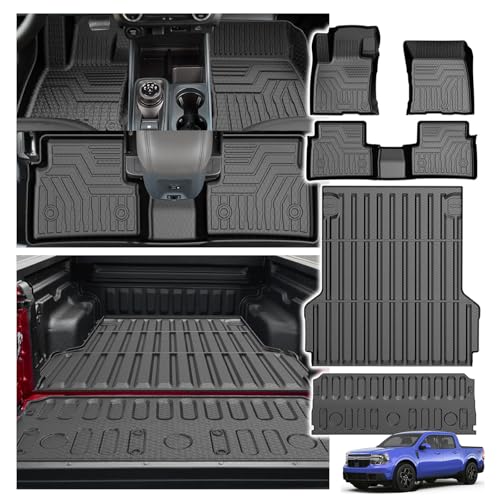 Floor Mats for 2022-2024 2025 2026 Ford Maverick Gas Model Accessories All Weather TPE Truck Bed Mat Tailgate Liner Protector Replacement Full Set for Maverick - size: 3)Ford Maverick Gas｜22-26｜Truck Full Set