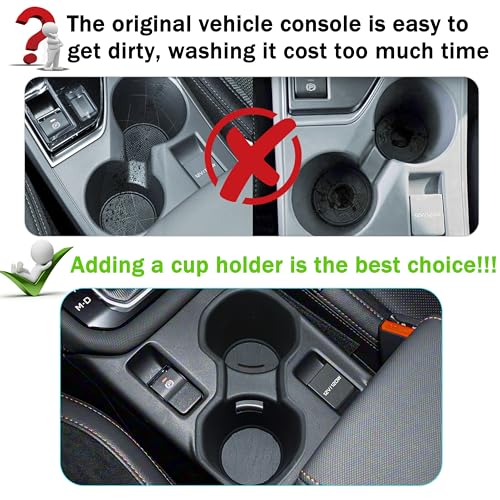 Cup Holder Insert for Forester 2026 2025 Accessories Center Console Cup Holder TPE Non-Slip Front Drink Stopper Organizer for 2025 Forester Interior Decoration Black - size: for Forester 2025 2026