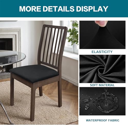 KRFOONN Waterproof Seat Covers for Dining Room Chairs Set of 4 with Bench Cover Washable Dining Chair Covers Removable Kitchen Chair Cushion Slipcovers Protector, A1 - color: Color A1