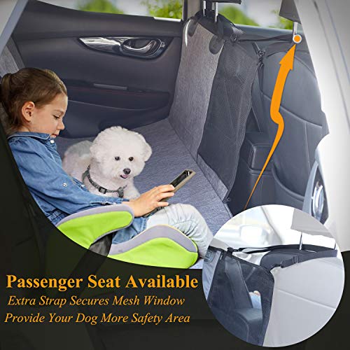 VIVAGLORY Dog Seat Cover Easyhammock Dog Hammock, Seat Cover for Car SUV & Truck, Back Backseat Split Hair Resistant Protector for Pet, Large, Heather Black - color: Heather Black, size: Large (width 56")