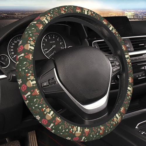 Mushrooms Steering Wheel Cover for Men Women Universal Car Accessories 15 Inch Neoprene Auto Interior Decor - color: Mushrooms