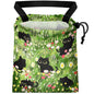 Car Trash Bag Hanging Back of Seat Waterproof Small Cute Printed One-Handed Strap Drawstring Garbage Bags for Car-Black Cat Floral - color: Black Cat Floral Car Trash Bag