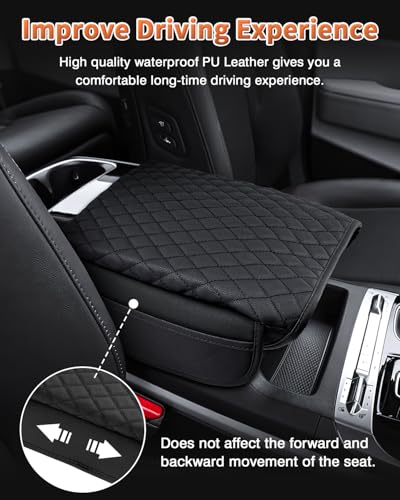 Shademax Center Console Cover for Kia Carnival KA4 2022-2024 2025 2026 Accessories Armrest Cover Console Cushion Pad Leather MPV Armrest Seat Box Cover Console Lid Protector with Pockets Storage Bag - size: Size for Kia Carnival 2022-2026