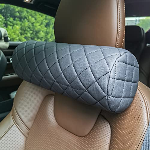 Car Neck Pillow for Pain Relief,Cars Seat Long Back Cervical Neck Support Pillow,Car Side Travel Headrest Round Roll Log Cylinder Pillows for Driving Seat,Memory Foam(Black) - color: Black