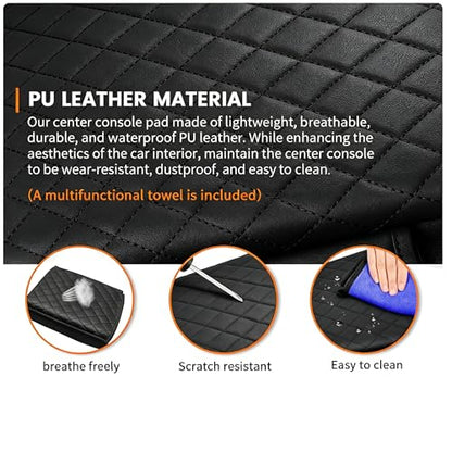 Center Console Cover with Side Pocketes for Kia Sorento 2021-2026 Accessories, Armrest Cover Thickened PU Leather Car Armrest Box Cushion Pad Protector Diamond Stitching - size: for Kia Sorento 2021-2026