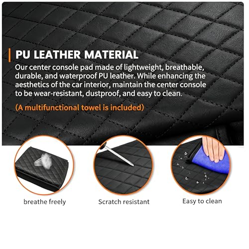 Center Console Cover Armrest Cover for 2025 2026 Chevy Equinox (Not for EV) LT/Activ/RS, Thickened PU Leather Car Armrest Box Cushion Pad Protector with Diamond Stitching, Interior Accessories - size: 2025 2026 Chevy Equinox (Not for EV)