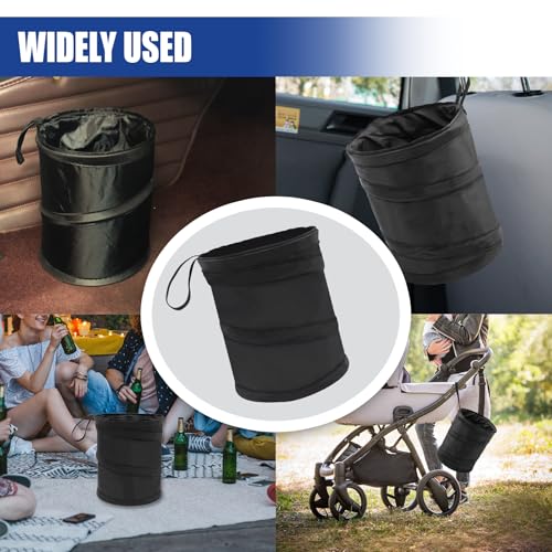 Collapsible Car Trash Can, Mini Portable Automotive Garbage Bag, Pop-Up Vehicle Rubbish Bin, Waterproof Waste Basket Bin with Magic Sticker, Hanging Washable Auto Trash Bag (2PCS) - size: 2PCS