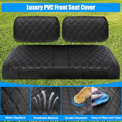 Golf Cart Seat Covers Front for Yamaha G2 G8 G9 G11 G14 G16 G19 G20 G22 Golf Carts Made Thick Premium Marine Leather with Custom Diamond Anti-Scratch/Anti-Fading/Easy to Install - style: Fit YAMAHA G2 G8 G9 G11 G14 G16 G19 G20 G22