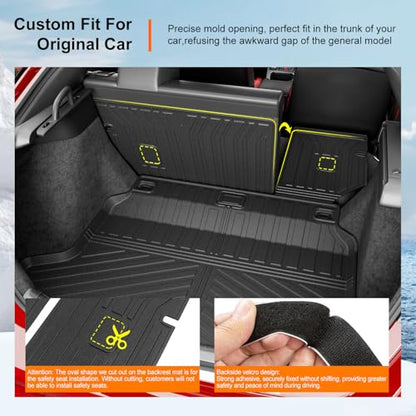 powoq Floor Mats Compatible with 2022-2026 Honda Civic Hatchback Cargo Mat Cargo Liner Floor Liner TPE Replacement for 2022-2026 Honda Civic Accessories (Trunk Mat+Backrest Mats+Floor mats) - size: Compatible with Civic Hatchback | 22-26