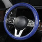 Luxury Crocodile Texture Glossy Leather Car Steering Wheel Cover, New Universal 15 Inch Vehicle Steering Wheel Cover for Cars, Trucks, Suvs, Pickups Interior Accessories (Blue) - color: Blue