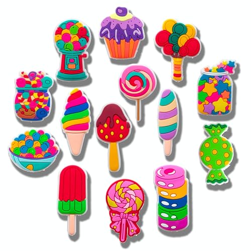 Shoe Charms Set for Clog Sandals, Cute PVC Decorative Accessories for Backpacks & Shoes, Aesthetic Fashion Charms for Teens & Adults (Not a Toy, 14+) - color: 16PCS CANDY