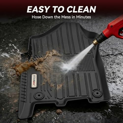YITAMOTOR Floor Mats Fit for 2019-2025 2026 Ram 2500/3500 Crew Cab (Not for PTO KIT Models), TPE All Weather Dodge Ram 2500/3500 Floor Mats Include 1st & 2nd Row, Black - style: 2019-2025 Ram 2500/3500 Crew Cab