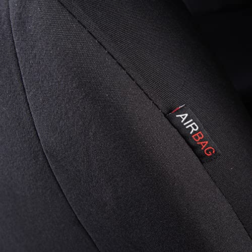 Flying Banner Car Seat Covers Front Seats Rear Bench Polyester car seat Protectors Easy installations Rear Bench Split Classic Man Lady Truck Soid Black - color: Solid Black