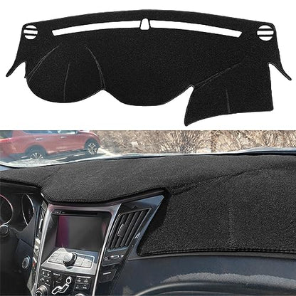 Dash Cover Mat Custom Fit for Hyundai Sonata 2011 2012 2013 2014 with Cutout for Speakers, Dashboard Cover Pad Protector F81 - color: 11-14 Black