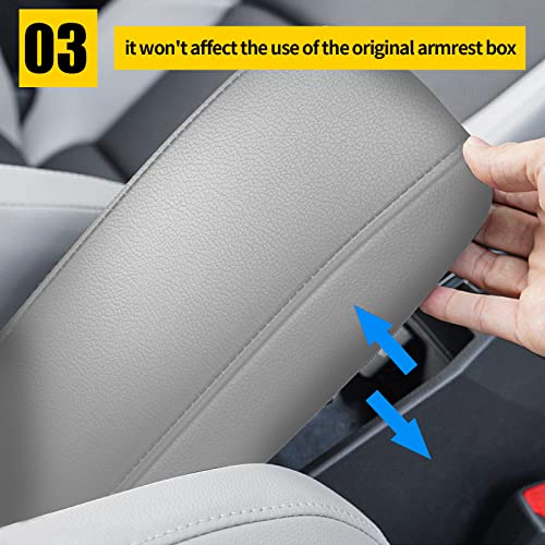 AOMSAZTO Light Gray Console Covers for 2015-2019 Hyundai Sonata Armrest Covers for Hyundai Sonata - color: gray