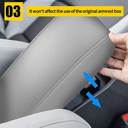AOMSAZTO Light Gray Console Covers for 2015-2019 Hyundai Sonata Armrest Covers for Hyundai Sonata - color: gray