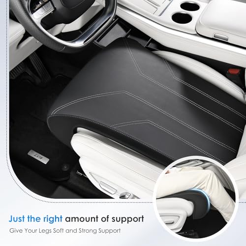 FLORICH Car Seat Extender Leather Car Seat Extender Leg Support Cushion for Driver Seats Office Chair Car Seat Cushion Legs Rest Pads-Dark Black - color: Dark Black