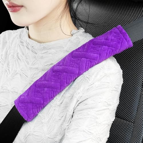 2-Pack Universal Car Seat Belt Pads Cover for A More Comfortable Driving, Seat Belt Shoulder Strap Covers Harness Pad for Car Interior Accessories(Purple) - color: purple
