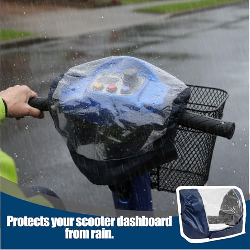 Control Panel Cover Fit for 4-Wheel Mobility Scooter, Protective Cover for Elderly Electric Power Wheelchair, Dust, Dirt, Rain & Sun Protection Accessories - color: Navy Blue