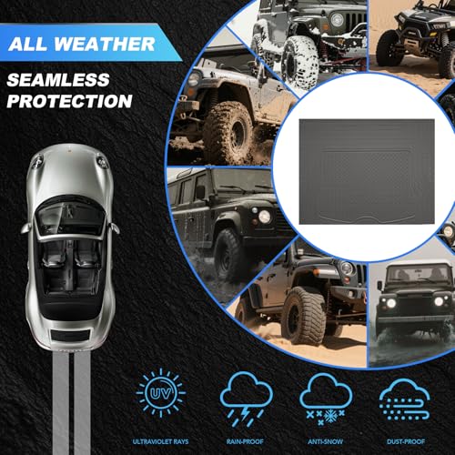 PIC AUTO Heavy Duty Cargo Liner, Trimmable All-Weather Rubber Trunk Mat for Cars, SUVs, Vans & Trucks, Anti-Slip Backing, Durable Protection, Large, Gray - color: Gray