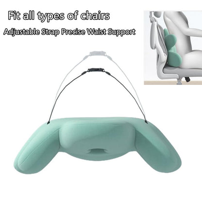 Lumbar Support Pillow for Office Chair, Back Pillow Lumbar Support for Car, Chair, Sofa - Improve Lower Back Pain Relief & Sitting Posture, Memory Foam Back Cushion for Long Sitting (Green)