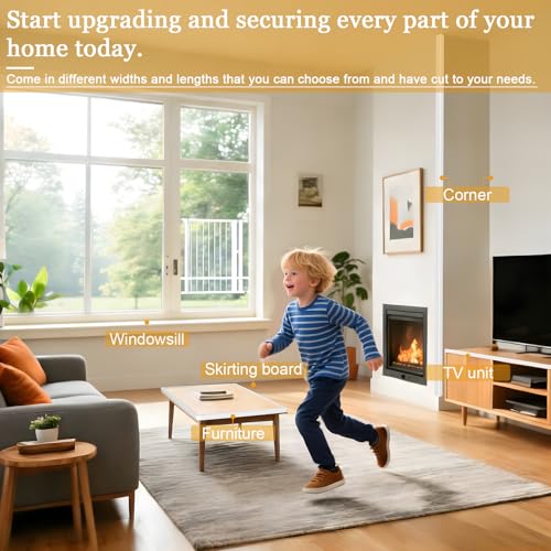 Wall Corner Protector Self-Adhesive Flexible – Durable Rubber, Furniture Edge Guard, Easy to Install, White, Prevents Wall Damage, Ideal for Home or Office Use