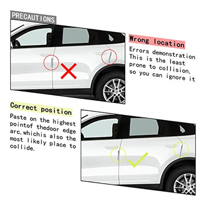 4Pcs Universal Real Carbon Fiber with 2mm Twill Woven Texture Door Edge Guard Paint Scratch Bumper Protector Anti Door Slam Silver Protective Pad Sticker Film for SUV Truck