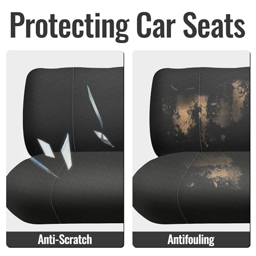 Custom Fit Bench Seat Covers for Chevy 1973-1999 C/K Series Trucks Full Size Classic Trucks, Sandwich Air Mesh Fabric & Soft Foam Lining Without Headrests - Black - size: Heavy-Duty Sandwich Composite Fabric