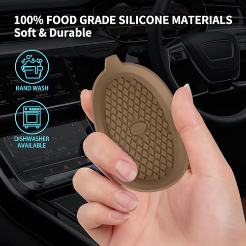 ME.FAN Car Cup Holder Coasters [4 Pack] Silicone Cups Mats, Automotive Universal Non-Slip Recessed Interior Accessories Coffee - color: 4pack-coffee