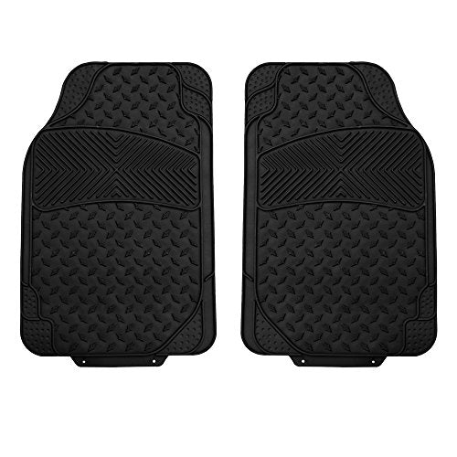 FH Group Automotive Floor Mats Climaproof for All Weather Protection Universal Fit Trim to Fit for Most Cars, SUVs, and Trucks, 3 Row 4pc Full Set Black