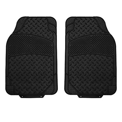 FH Group Automotive Floor Mats Climaproof for All Weather Protection Universal Fit Trim to Fit for Most Cars, SUVs, and Trucks, 3 Row 4pc Full Set Black