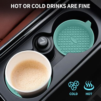 ME.FAN Car Cup Holder Coasters [4 Pack] Silicone Cups Mats, Automotive Universal Non-Slip Recessed Interior Accessories Teal Blue - color: 4pack-teal Blue