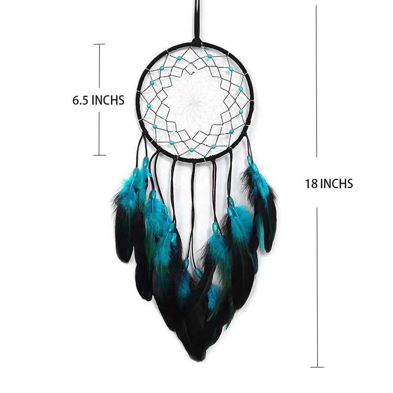Dream Catcher Handmade Blue Feather Dreamcatchers Wall Hanging Ornament for Kids Home Decoration Girl Bedroom Craft Gift