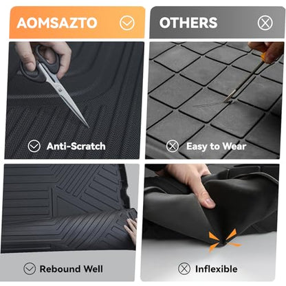 Cargo Mat Fit for 2016-2025 Honda Pilot (No Elite) - AOMSAZTO Trunk Mat with Backrest Mat TPE Cargo Liner Trunk Liner Replacement for 2022 Pilot Accessories Cargo Tray Rear Seat Back Protector
