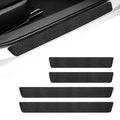 Car Door Sill Protectors, Carbon Fiber Auto Door Edge Guards Sticker, Waterproof Anti-Scratch Doors Threshold Cover Strips, Universal Front & Rear Threshold Protection (Black)