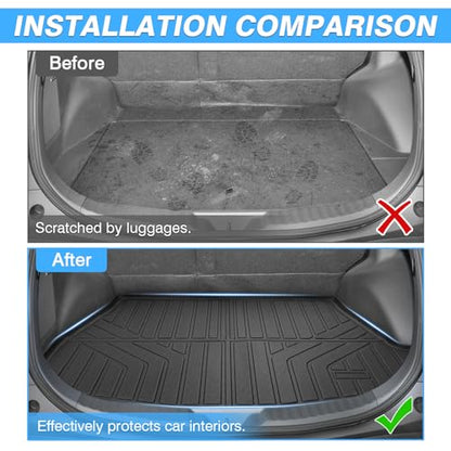 Cargo Mat Compatible for Toyota bZ4X & Subaru Solterra 2023 2024 2025 2026 Accessories All Weather Cargo Liner TPE Rear Trunk Mat - size: For｜Toyota bZ4X /Subaru Solterra｜23-26｜Cargo Mat